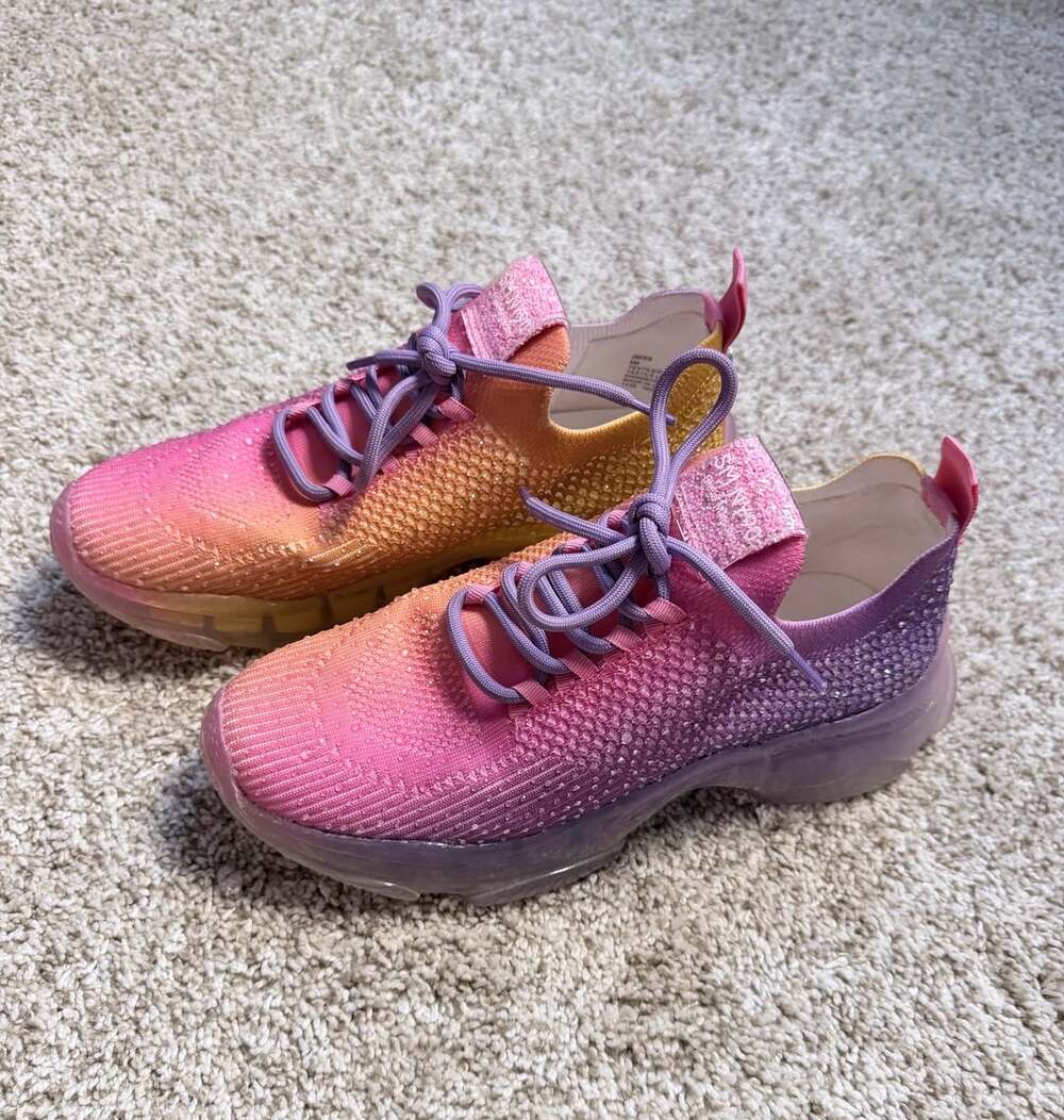 Steve Madden JMISS Size 5M Sunset Ombre Rhinestone Sneakers